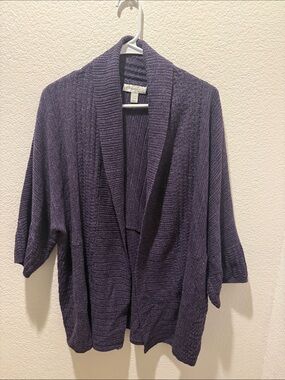Dress Barn Open-Front Draped Shawl Cardigan - Plum